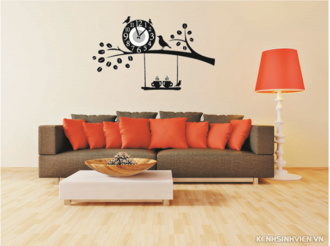 Đồng hồ dán tường cho bé, đồng hồ dán tường trang trí - 1