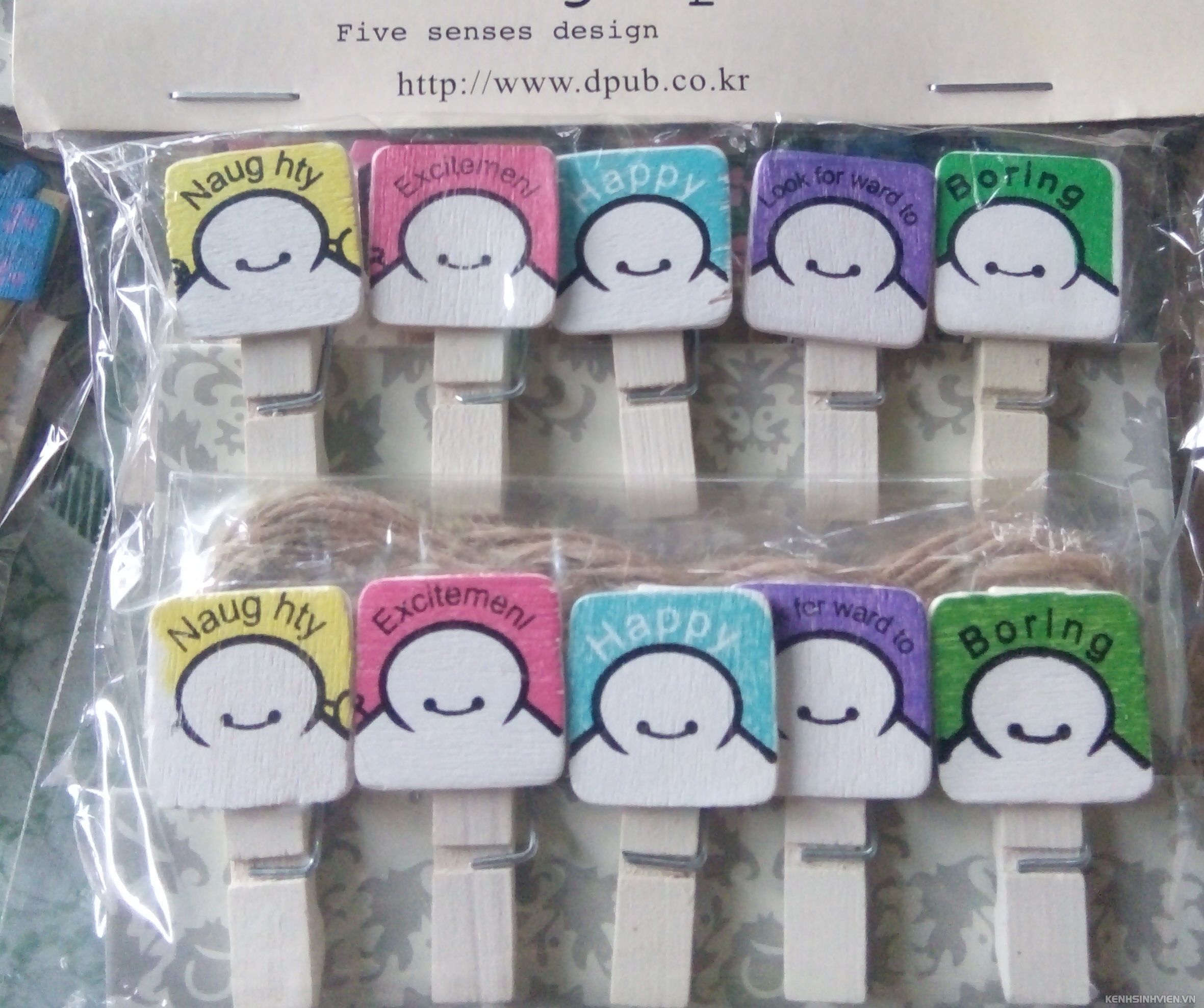 Kẹp gỗ kẹp ảnh trang trí, vòng gỗ dán tường - 2